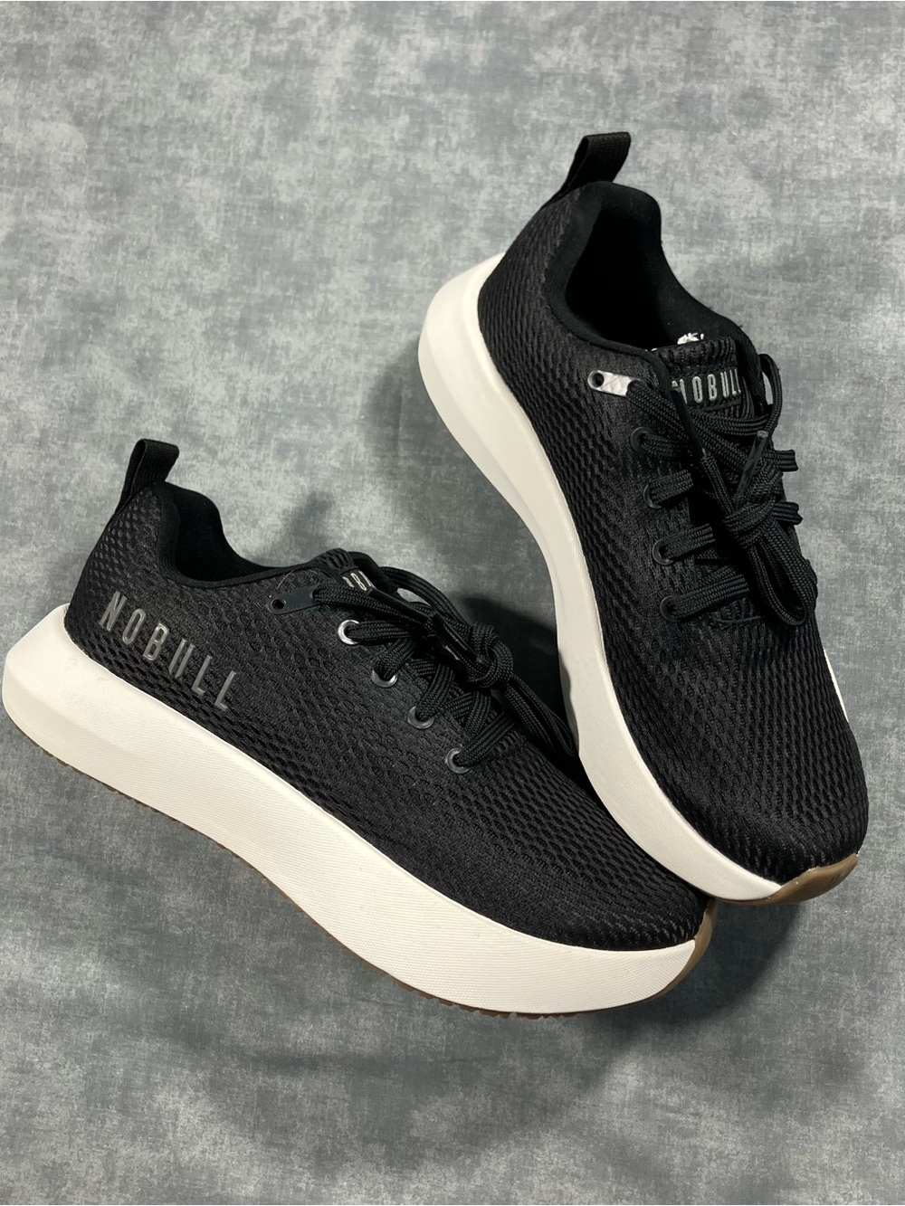 NOBULL Women’s Black Mesh Sneaker with White Sole